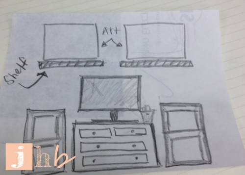 Sketch of media stand idea