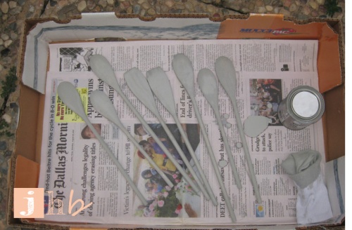 Stained Wooden Spoons for Plant Markers