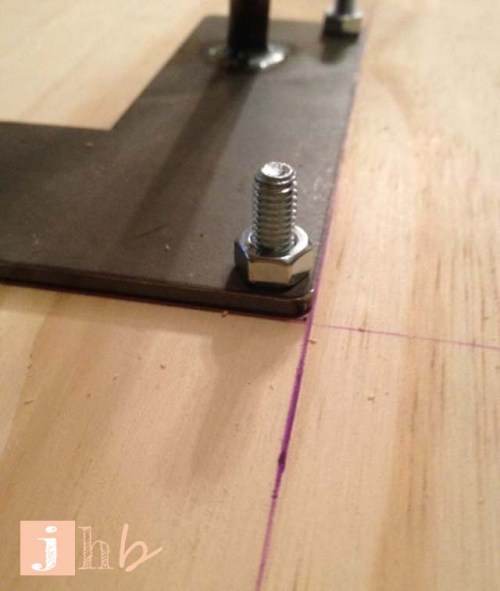 Hairpin Legs Bolted Into Wood Planks