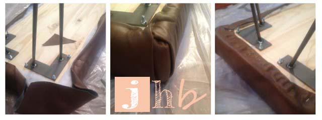 Attaching Faux Leather to a Bench