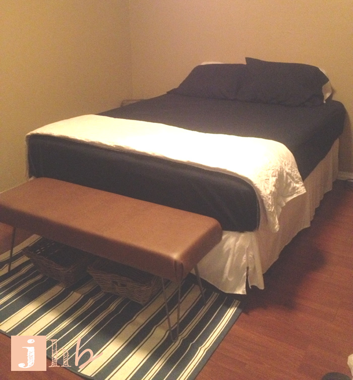 Bed with Mid Century Bench