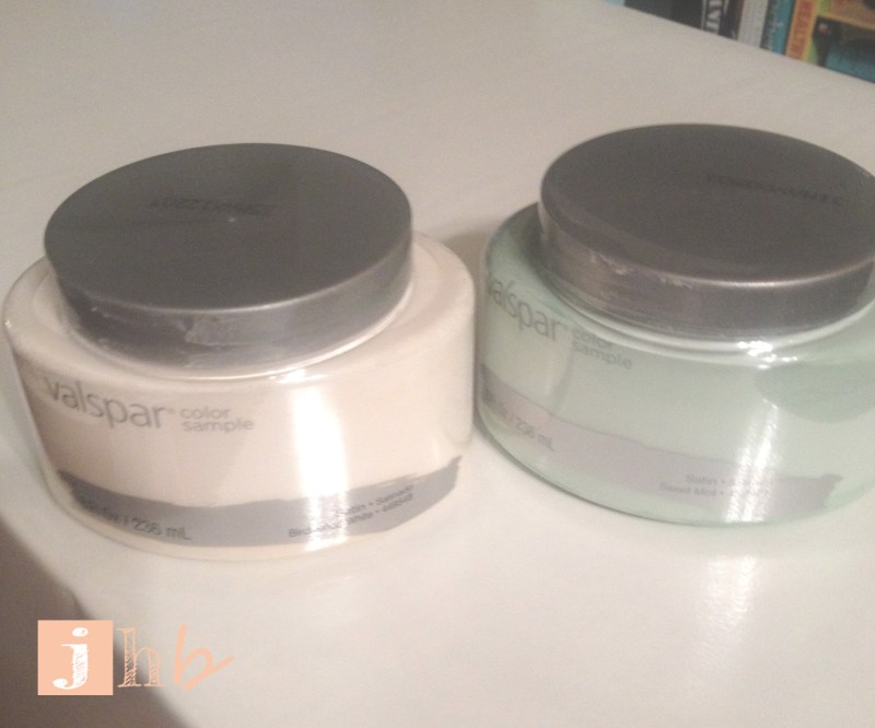 Valspar Polar White and Sweet Mint