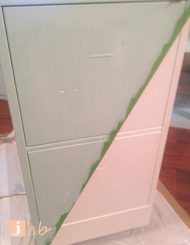 Progress on Painting a File Cabinet