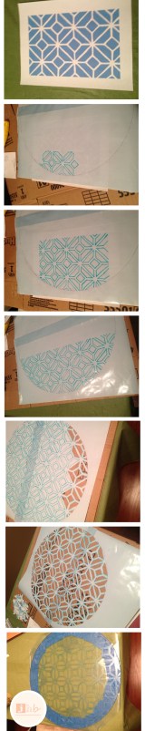 DIY Geometric Stenciled Table Top