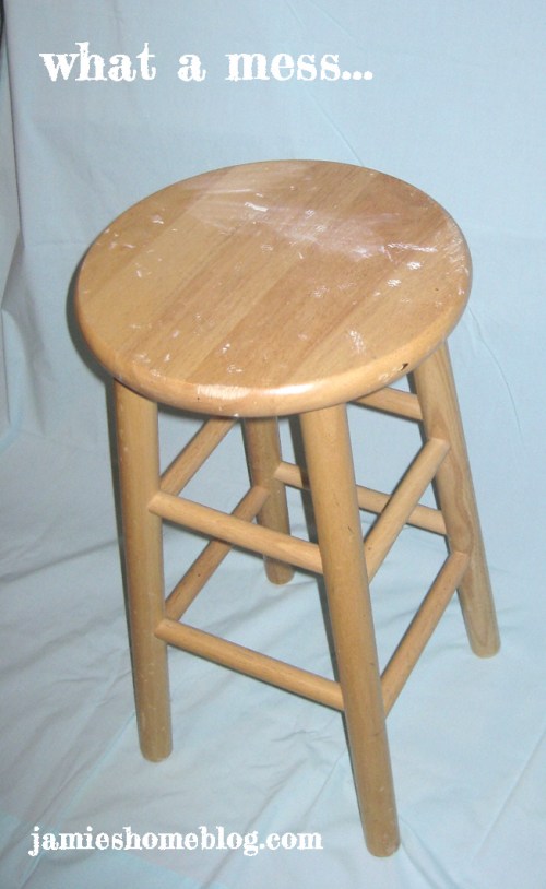 chalk paint stool makeover