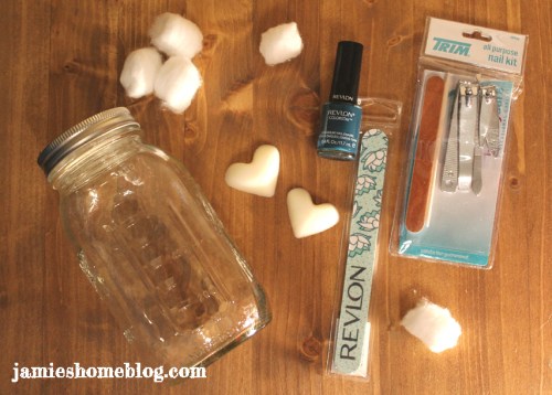 manicure in a mason jar