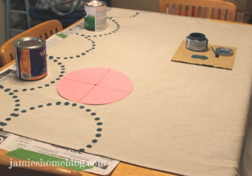 diy canvas drop cloth textile headboard