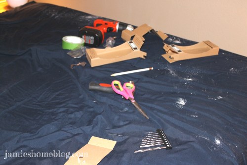 diy canvas drop cloth textile headboard