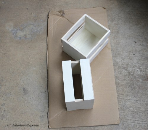 two tone bathroom storage crate