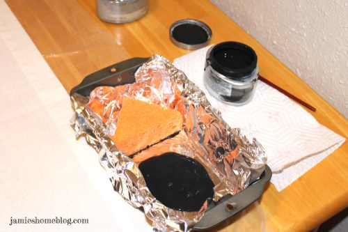 disguise ugly storage shelves with a curtain