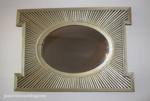 spray painted wood sunburst mirror